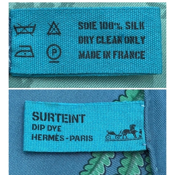 HERMES Rare Vintage Collectable Carre 90 Aloha Dip-Dye Turquoise Silk Scarf - Picture 4 of 10